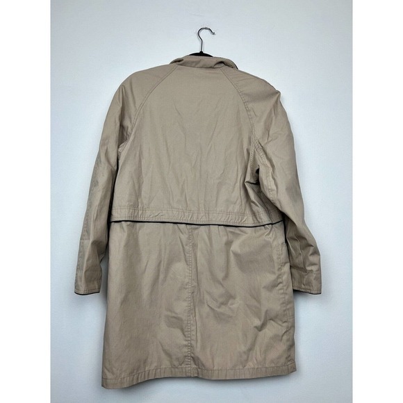 Ashton Cove Tan midi Trench jacket- Button front sz 8 fall jacket staple - Picture 7 of 11